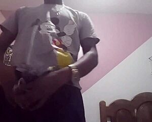 tattooed black guy came a lot on my friend in brazilian interracial sex