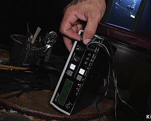 BDSM mistress plays with submissive’s nipples