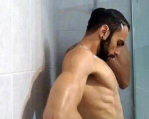 i shower with my straight friend, his monster cock getting hard in gay encounter.