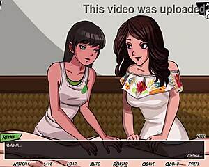 Maria and Reyna make love and get intimate through a nice massage session and after this they get into a threesome