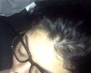 Big Cock Explodes Over Mami's Glasses, So Damn Hot!