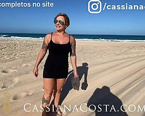 Latina milf rides in public