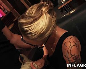 that blonde cougar is jumping on a hard cock 😏