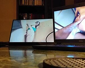 Watch The Guy Masturbating With Computer On Desk In A Teasing Manner