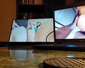 Watch The Guy Masturbating With Computer On Desk In A Teasing Manner