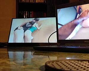 Watch The Guy Masturbating With Computer On Desk In A Teasing Manner