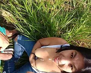 Outdoor Public Blowjob With Facial Cumshot On Face