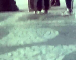 morena with hot legs at bus stop