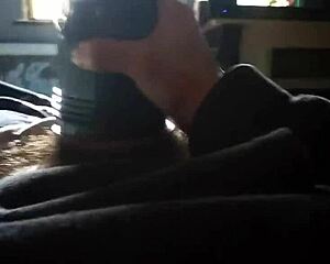 AJ's quick cam session cut before the cumshot