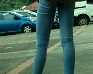 candid ebony teen rocking tight jeans.