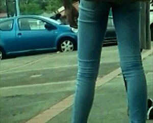 candid ebony teen rocking tight jeans.