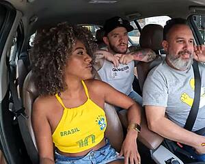 Mulata Carioca Thais Gomes Sucks Tits On The Street During Ride