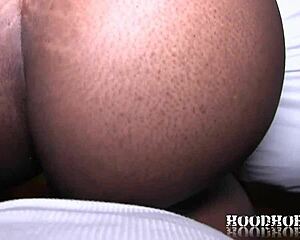 You won't believe this ebony babe's huge ass getting pounded by a monster black cock in this wild scene.