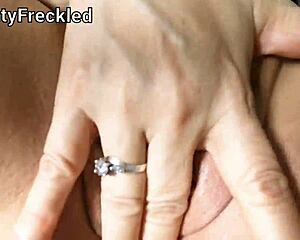 Milf moans during shaved pussy masturbation in casting!