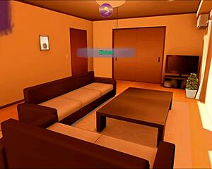 Wow! Step sister in underwear strikes naughty poses for TikTok in hentai game ep 5