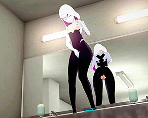 Gwen Stacy Masturbates In Spider-Man!