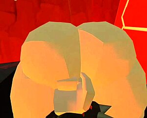 Handjob and cum on face from a dirty MILF in a basement