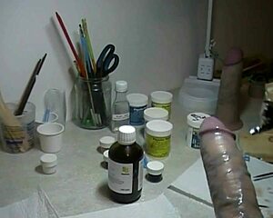 Detailed Artistic Painting Of A Realistic Prosthetic Penis Model