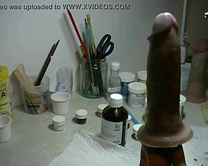 Detailed Artistic Painting Of A Realistic Prosthetic Penis Model