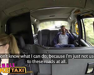 female fake taxi back seat blowjob from busty blonde driver for lucky stud 😎