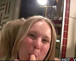 Juicy blondie fingers her pussy just for you 😉