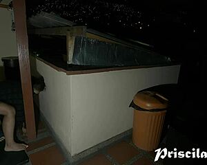 My girlfriend and I enjoy a quiet moment in the gazebo