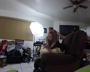 Laughing and lovemaking - Intense penetration with large dildo for mature beauty