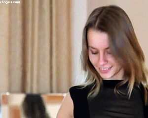 Malvina rips clothes in bold striptease at shop.