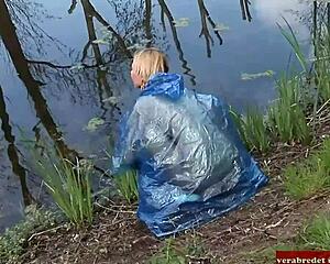 Skinny Blonde Natural Tits Outdoor Threesome