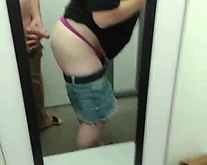 Shellyseth and Smarien75 Banging Hard in Wall Mart Dressing Room