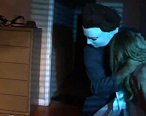 Sexy Nude Blonde Girl With Hairy Boobs On Bed For Halloween