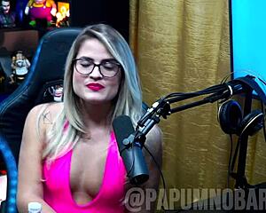 Blonde Latina teases with bent over pose