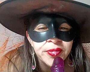 Big ass European beauty with natural tits seduces me with her kinky Halloween costume