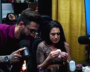Sex and toy with Latina babe pleases her cuckold partner