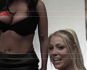 two hot milfs kiss then get pounded by big dicks