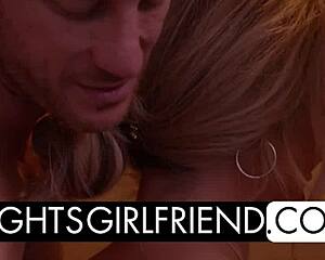 Capri acts as tonight's girlfriend, giving the pornstar experience in lingerie.