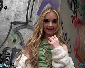 Public Agent blonde Brit babe gives POV BLOWJOB and gets fucked