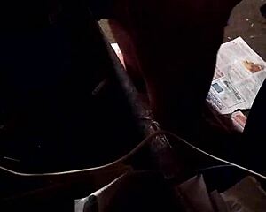 Butt fucking that thin dildo feels so tight