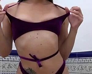 Horny Italian bends over for deepthroat, spitting on big cock