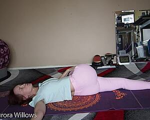 yoga lesson 362 with mature european brunette instructor