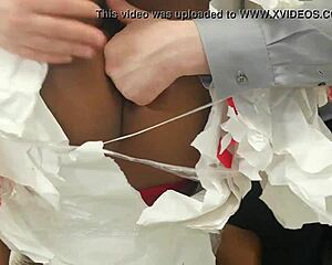 That suspended ebony anal teen 18+ is taking it.