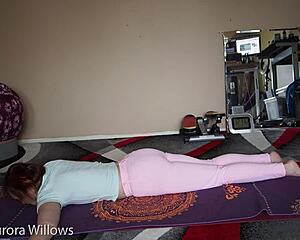 yoga lesson 362 with mature european brunette instructor