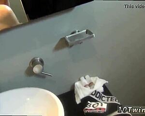 Teen boys feel intense emotions during gay sex and bareback in the bathroom with their boyfriends