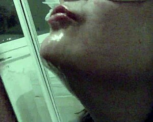 the sick girl gags on deepthroat?