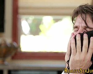 real babe GET CUM FACIAL after fingering and oral masturbation