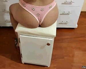Compromising position caught and force into sexual blackmail with amateur stepsister