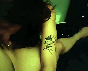 This brunette teen amateur starts sucking a big cock, then deepthroats it passionately while showing her petite ass.