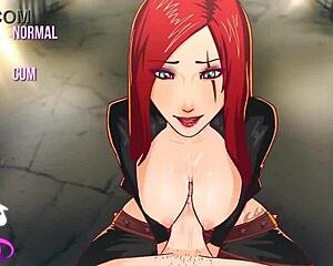 katarina gets titfuck from derpixon in anime scene