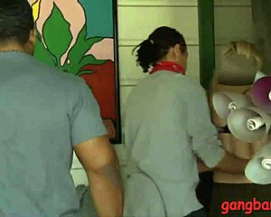 blonde babe bambi diamond gets double penetrated in gangbang