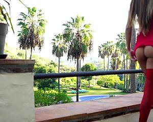 Talia Mint Riding A Dildo Wearing Stockings And High Heels